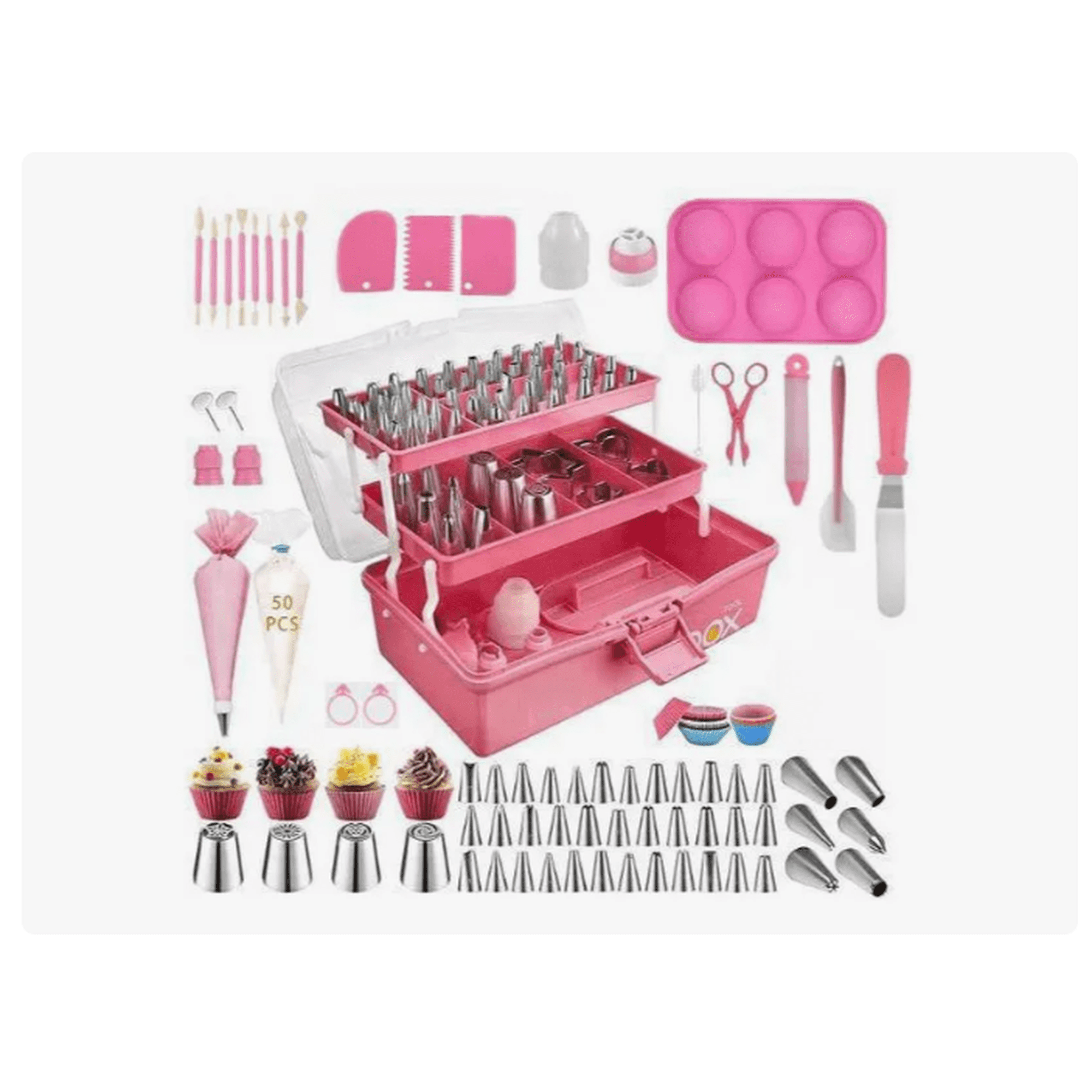 Bienok - Set De Pasteleria Kit Decoración Para Reposteria 236pcs Rosa