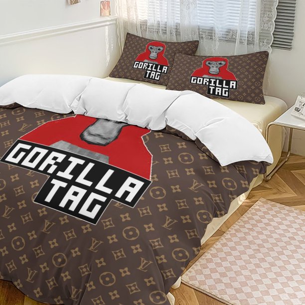 Brown Gorilla Tag Comforter Set Soft 3 Pcs Twin Bedding Sets Thicken for All Season