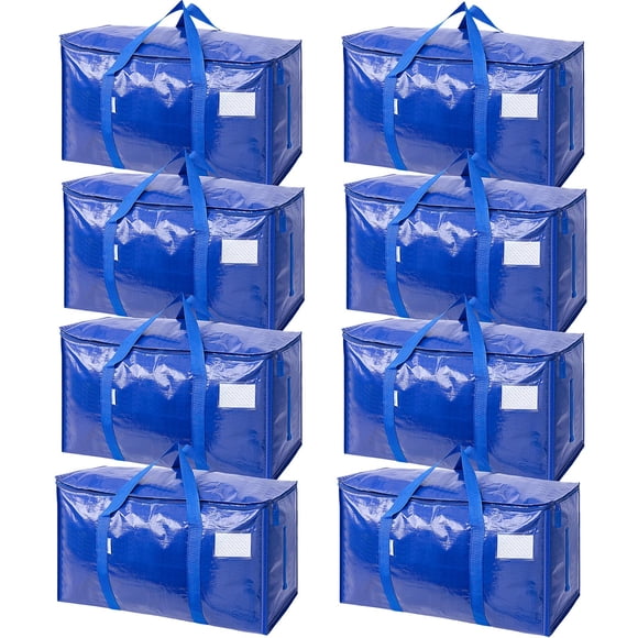 Bolsas de mudanza TICONN extra grandes, paquete de 8 con cremalleras y asas