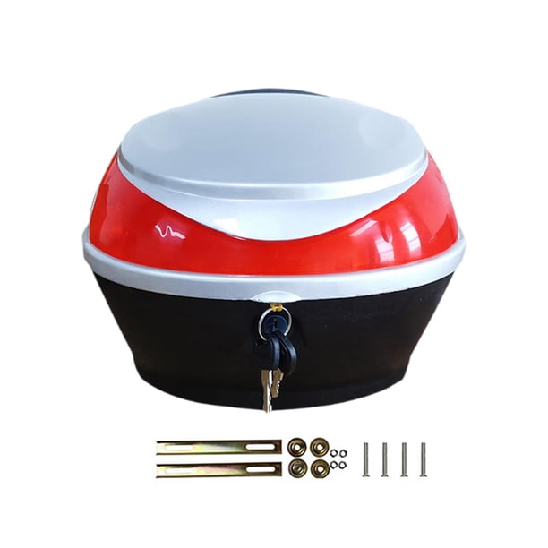 Caja de almacenamiento trasera para motocicleta, baúl para motocicleta, multiusos, organizado, para bicicleta eléctrica, baúl trasero para motocicleta argén