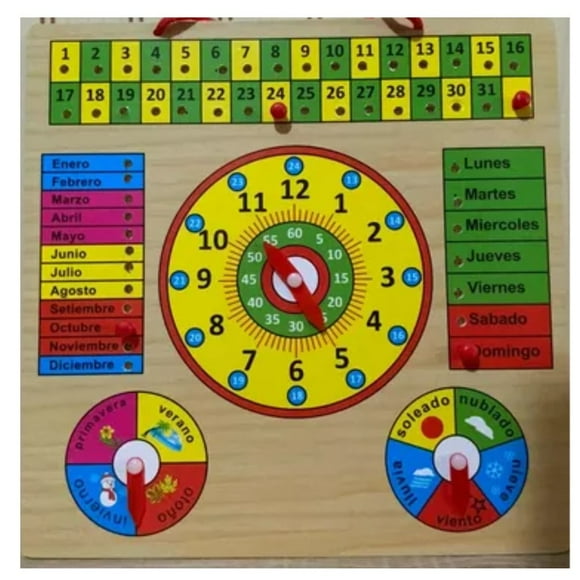 Tablero Reloj, Calendario Montessori PB-C3