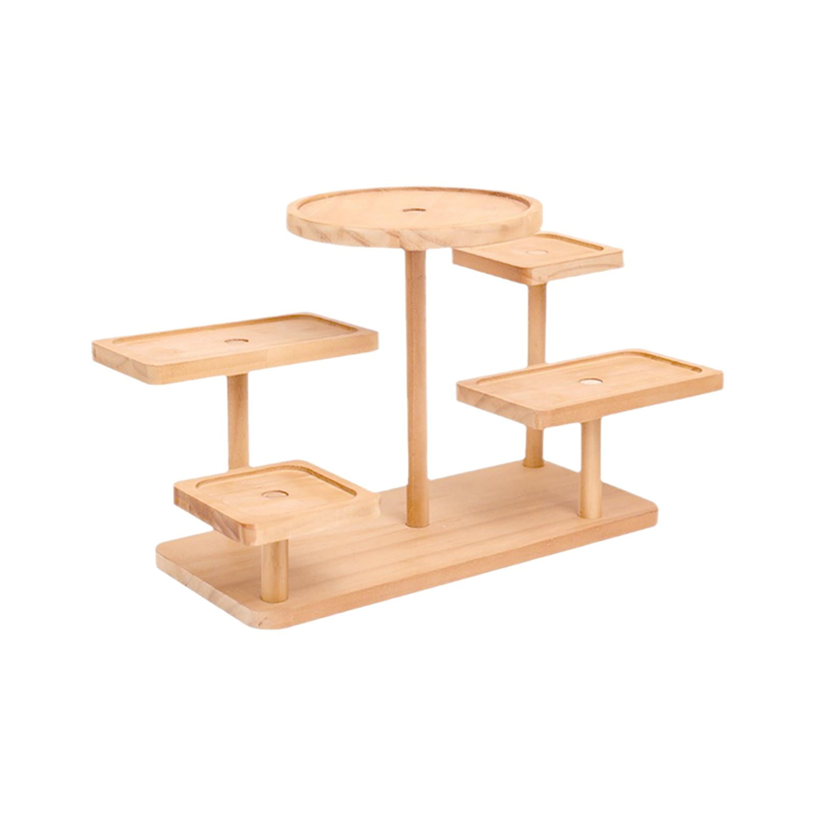 Magideal - Soporte De Exhibición Para Plantas Pequeñas, Soporte De Madera Decorativo Para Encimera, Soporte Para Figuras, Perfumes, Macetas, Colección De Muñecas Madera Simple