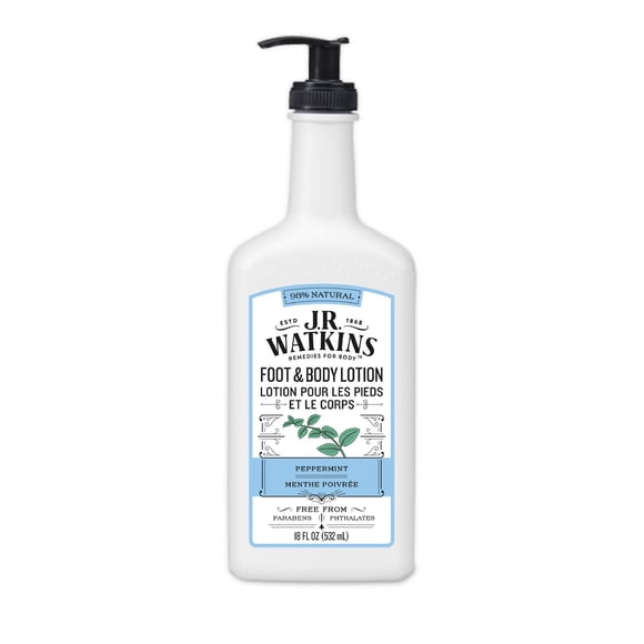 Loción J.R. Watkins para pies y cuerpo con menta, 532 ml, 98% natural