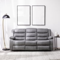 Daniels - Sofá Reclinable 3 Cuerpos Gris Moderno Roma Km060Sgr