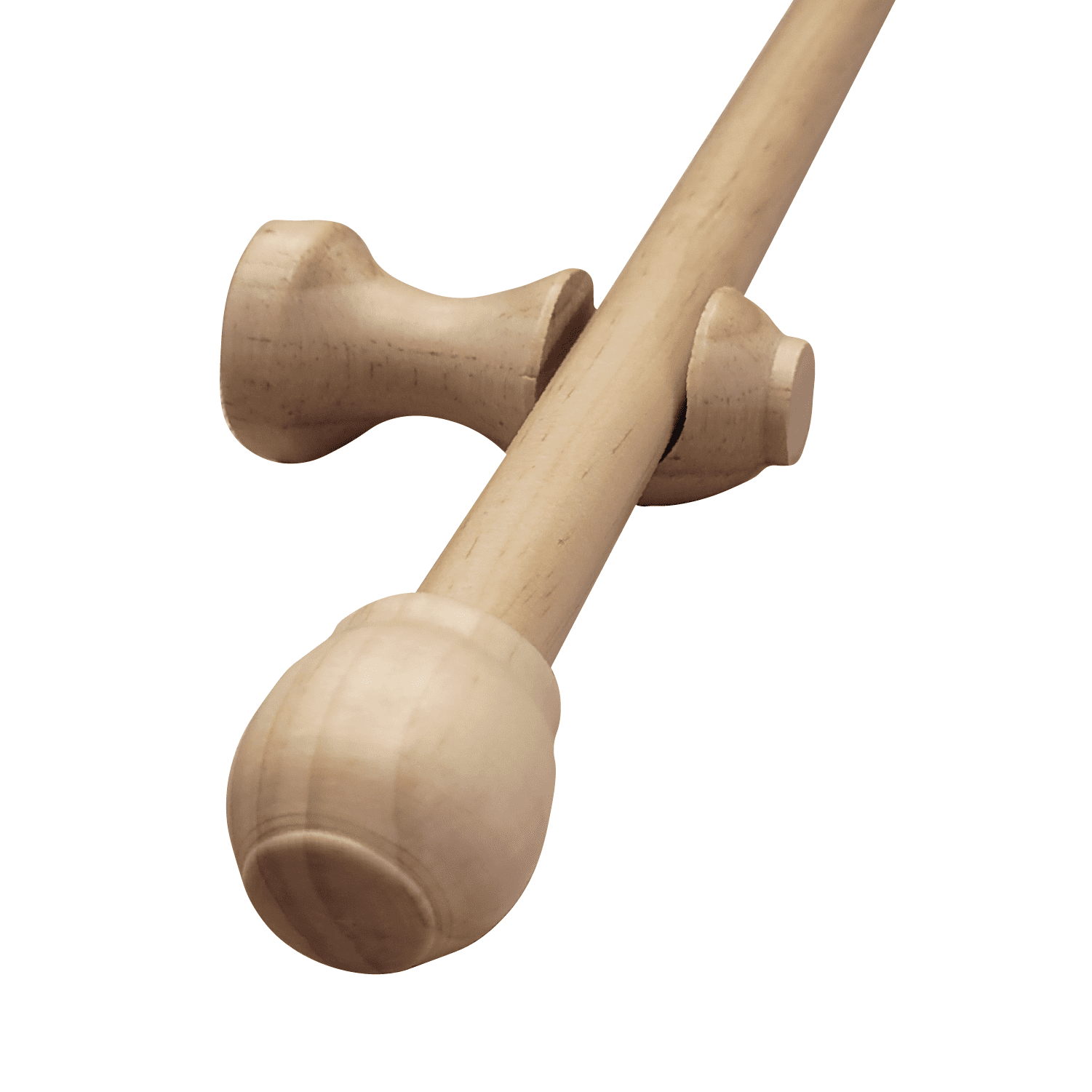 Metalhsa - Set Simple De Madera Natural 19 Mm X 1.50 Mt Terminal Bola