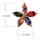 thumbnail image 2 of Aros Flor Cristales Multicolor Bañado En Oro Oro Rosa Rosa, 2 of 3