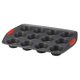 thumbnail image 1 of Rachael Ray Yum-o! Molde antiadherente para muffins y cupcakes de 12 cavidades con asas rojas - Gris con agarre rojo, 1 of 4