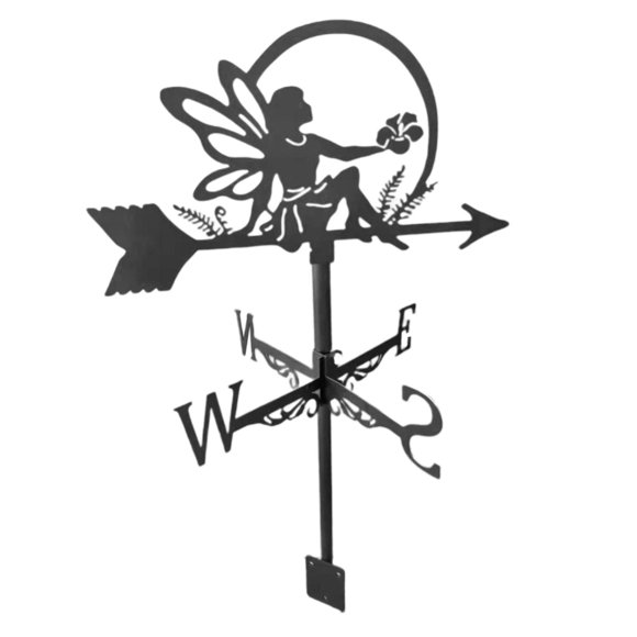 Metal Weathervane Farm Home Garden Patio Estaca Techo Decoración Artesanía Plata