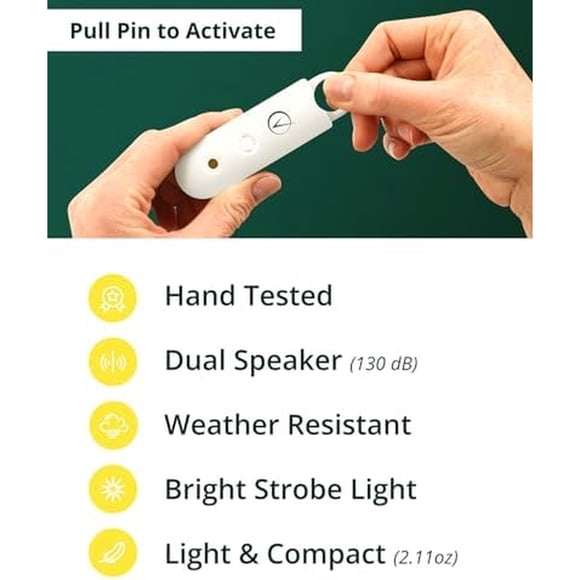 Alarma Personal Vantamo 130dB Luz Estroboscópica Doble Parlante
