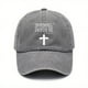 thumbnail image 1 of Vintage Baseball Cap - Cross Print Sunscreen Sports Hat - Washed Distressed Dad Hat, 1 of 5