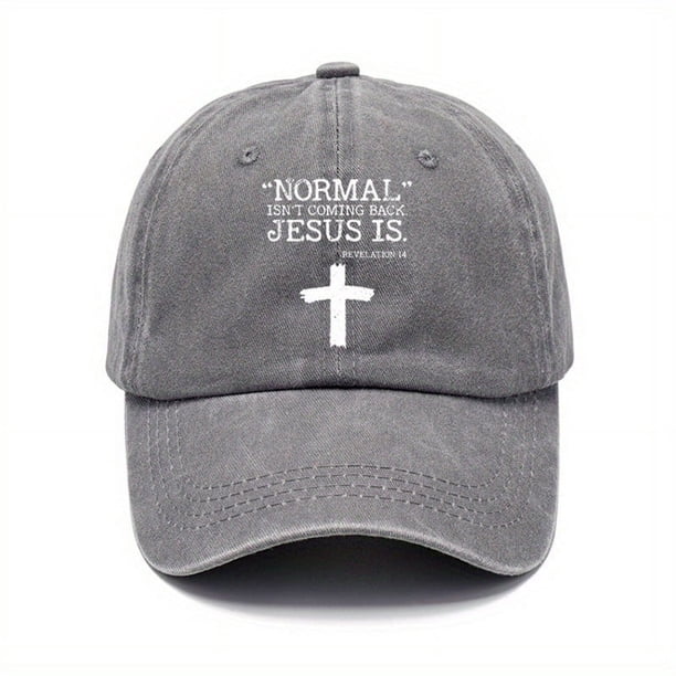 Vintage Baseball Cap - Cross Print Sunscreen Sports Hat - Washed Distressed Dad Hat