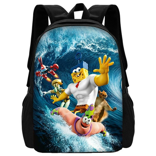 Cartoon cute S-spongebobS 3 pcs set Child School Backpack with Lunch Bags ,Pencil Bags ,School Bags for Boys Girls Best Gift