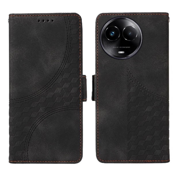 Carcasa FOXDOCK Realme C67 5G de cuero PU, diseño acolchado clásico, protección contra caídas y rayones