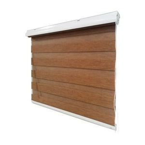 Importclick - Cortina Roller Duo Madera Café 180X220 Cm
