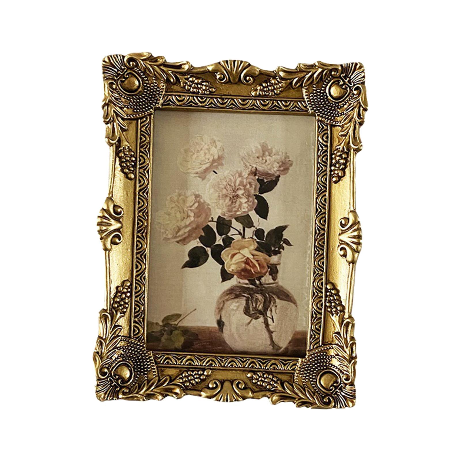 Magideal - Marco De Fotos Marco De Fotos Adornado Estilo Vintage Resina Decorativa Marco De Exhibición De Fotos Adorno Para Mesa Galería Pasillo Decoración De La