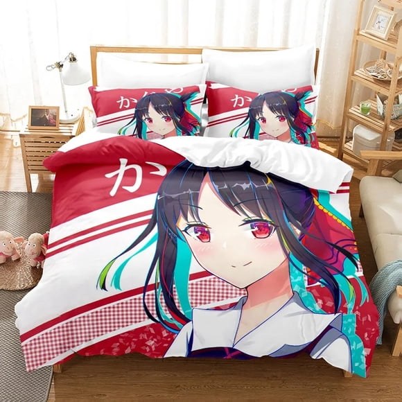 Kaguya-sama Love is War Bedding Set Boys Girls Duvet Cover Pillowcase Bed Kids Adult