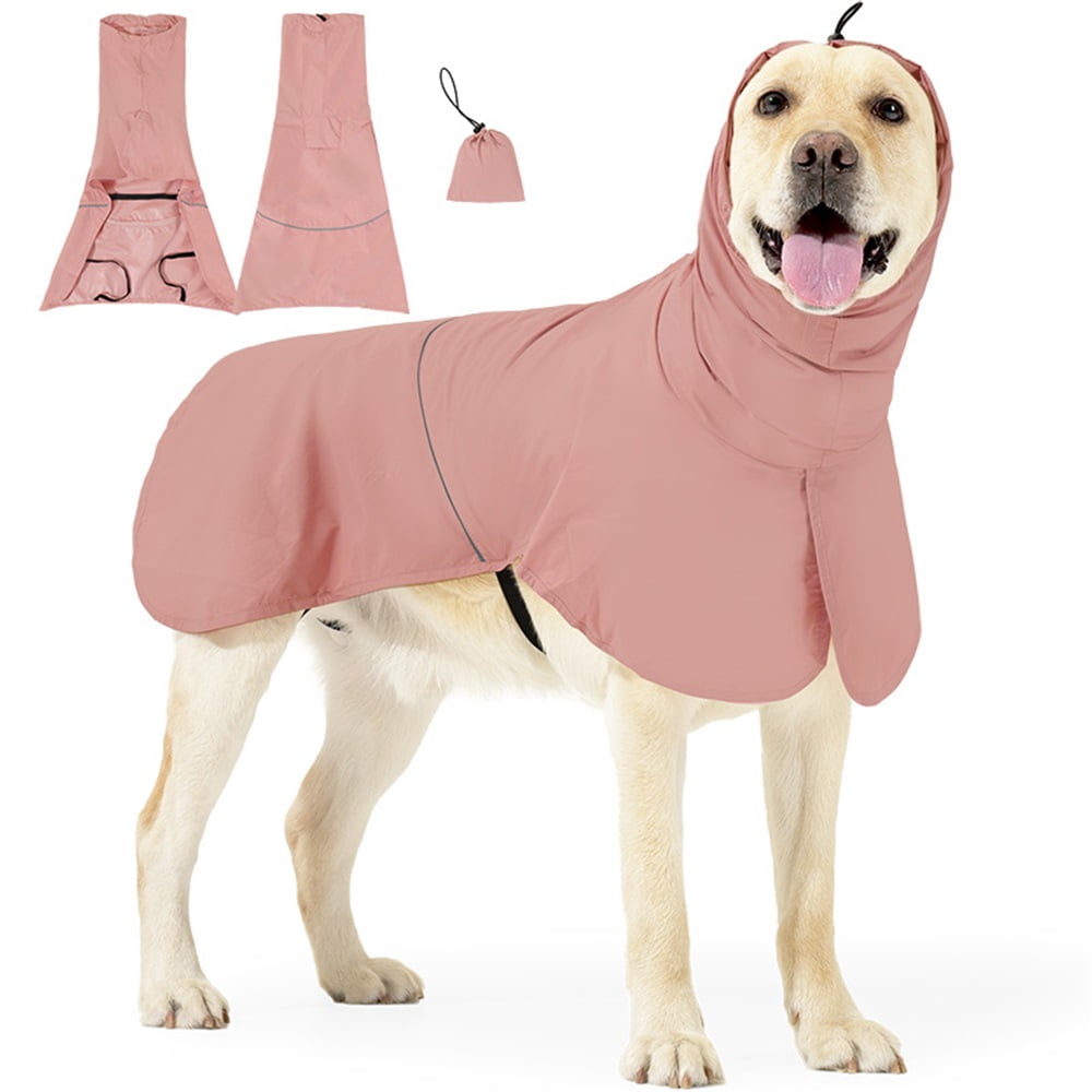 Xusx111 - Abrigo Reflectante Para Perros, Chaqueta De Lluvia Para Perros A Prueba De Viento E Impermeable, Poncho Con Capucha Ajustable Para Mascotas Con Agujero De Correa Para Perros Pequeños, Median