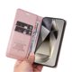 thumbnail image 2 of Funda Billetera de Cuero para Samsung Galaxy S25 Ultra con Tarjetero y Soporte - Tapa Magnética Rosa, 2 of 6