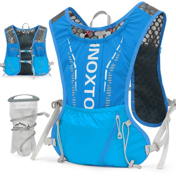 Chaleco de hidratación, mochila INOXTO, ligera, con bolsa de agua de 1,5 l