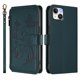 thumbnail image 2 of Funda Cartera Mariposa para [iPhone 15 Plus] con Soporte y Cremallera Verde oscuro, 2 of 6