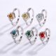 thumbnail image 2 of Anillos de Moissanita de Oro Blanco de 18K de 1 Uds para Mujer Regalo Color D VVS1 Anillos de Diamante Anillos de Plata Esterlina S925 Joyería Anillos de Compromiso de Moissanita con Corazón con, 2 of 8
