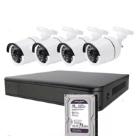 Artihogar - Kit Cctv 4 Cámaras Full Hd Ip66 + Disco Duro 1 Terabyte