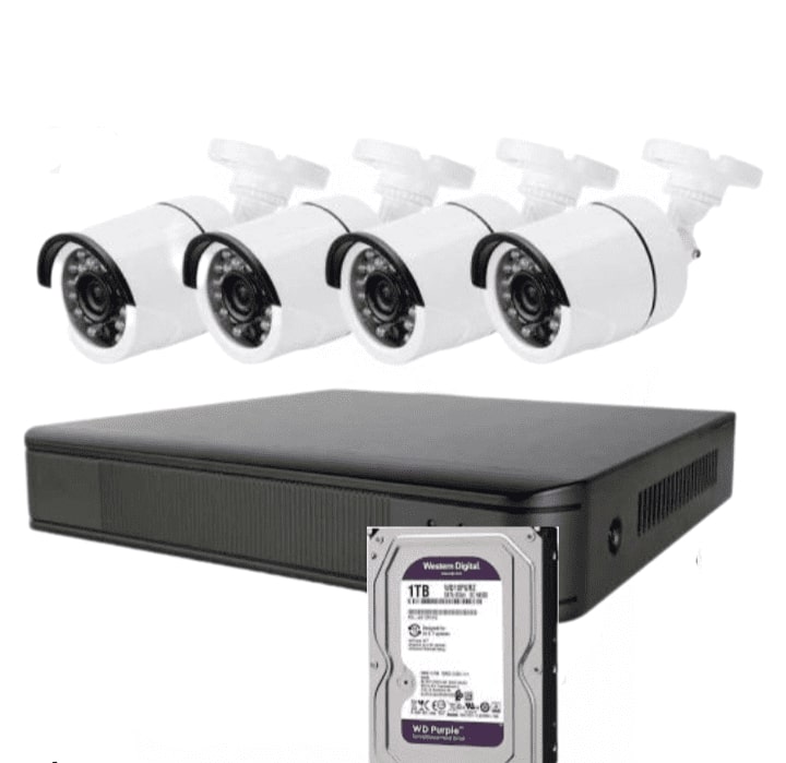 Artihogar - Kit Cctv 4 Cámaras Full Hd Ip66 + Disco Duro 1 Terabyte
