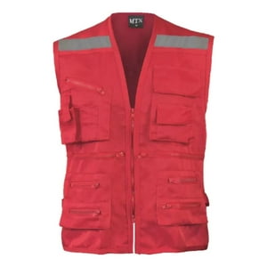 Metalfer - Chaleco Geologo Poplin Rojo Talla Xl