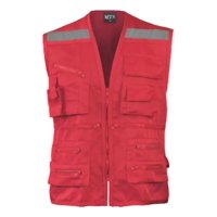 Metalfer - Chaleco Geologo Poplin Rojo Talla Xxl