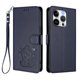 thumbnail image 1 of Funda Billetera con Relieve de Gato para iPhone 15 Pro, Azul, 1 of 6