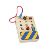 Magideal - Tablero De Interruptores Led Juguete De Tablero Ocupado, Juguete De Desarrollo Educativo Con Interruptor De Palanca Juguete De Madera Juguete De Viaje
