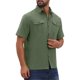 thumbnail image 5 of INSPIRE CHIC Camisa de Lino para Hombre de Manga Corta con Bolsillos en el Pecho y Botones, Talla 3XL, Verde Oliva, 5 of 6