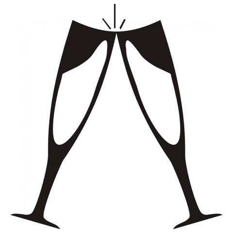 Rienda Libre Graphics - Decomural Champagne Glass Cafe Restaurant Bar Ws-18387