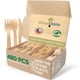thumbnail image 1 of Juego de cubiertos de madera desechables Woodable 480 Mix (240 tenedores, 80 cucharas y 160 cuchillo, 1 of 9
