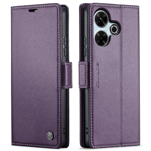 CaseMe tipo cartera Xiaomi Redmi 13 4G con cierre magnético, RFID, tarjetero, soporte, carga inalámbrica