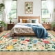 thumbnail image 3 of Alfombra de Área PLHXFR 140x91 cm Floral Lavable Boho Verde, 3 of 8