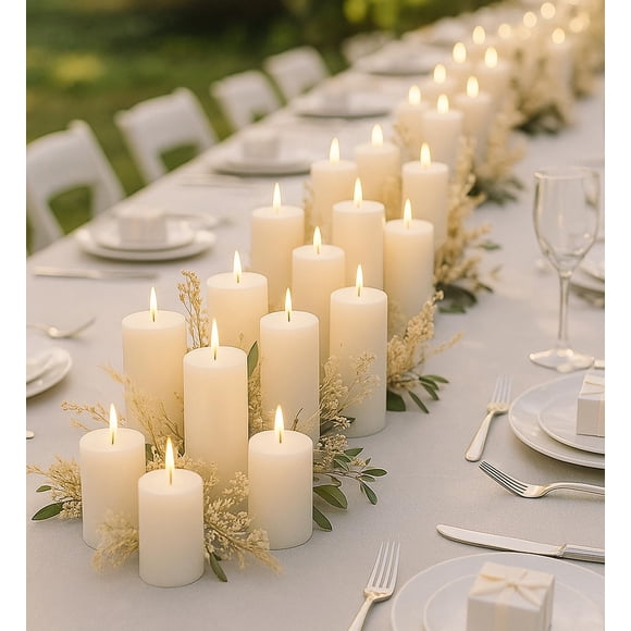 Velas Veiuwa Pack de 18 unidades blancas sin goteo 5 × 8 × 15 cm