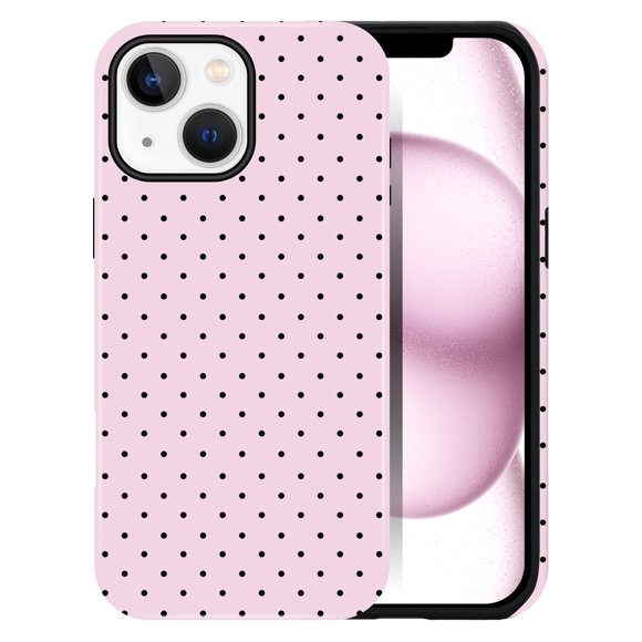 Funda DuiDuiQ para iPhone 15 de 6,1" Rosa con Lunares