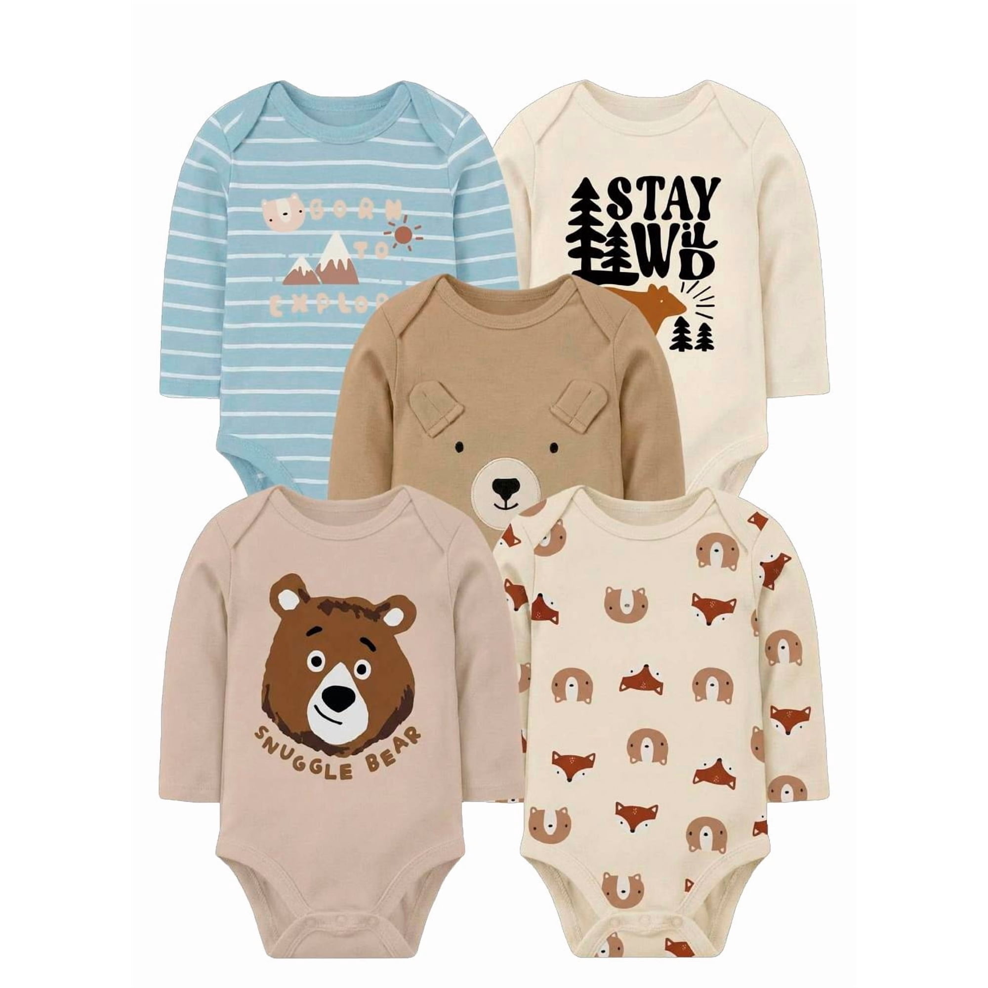 Tedmimak - Bodys Algodon Bebe Pack 5 Unidades 9 A 12 Meses