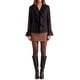thumbnail image 2 of INSPIRE CHIC Camisa de Mujer con Volantes y Botones Manga Larga Escote en V Profundo Talla Mediana Negro, 2 of 6