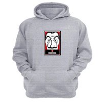 Genérico - Polerón Canguro La Casa De Papel Gris Claro Talla Xl Unisex