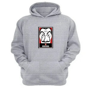 Genérico - Poleron Canguro La Casa De Papel Gris Claro Talla M Unisex