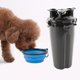 thumbnail image 3 of Vaso de viaje para perros y gatos, 2 en 1, para agua y cereales, con dos cuencos plegables, portátil para viajes al aire libre, color negro, 3 of 6