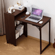 thumbnail image 2 of Bamboo Folding Desk, Foldable Desk for Small Space, Computer Desk with Hidden Storage, Mid Century Foldable Table for Home Office and Bedroom (Walnut Brown), 2 of 3