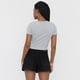 thumbnail image 2 of Polera Mujer Manga Corta Crop Gris Melange Corona, 2 of 5