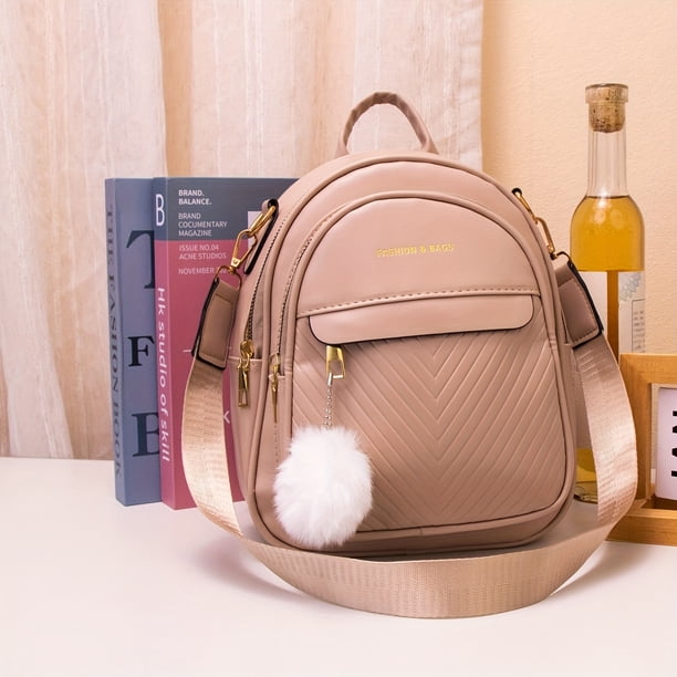 Mini Anti-Theft Backpack Purse, Trendy Convertible Travel Daypack, Women's Fashion School Knapsack (8.26"x12.20"x5.51")