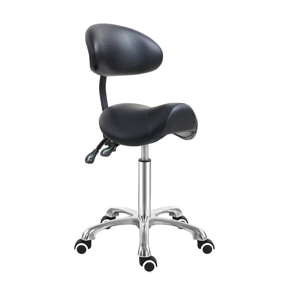 Taburete Antlu con respaldo para salón, color negro