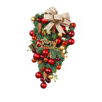 Magideal - Botín De De Navidad Artificial, Corona De Puerta, Guirnalda De Botín De Puerta Artificial Para Colgar En La Pared Para Decoración De Jardín,
