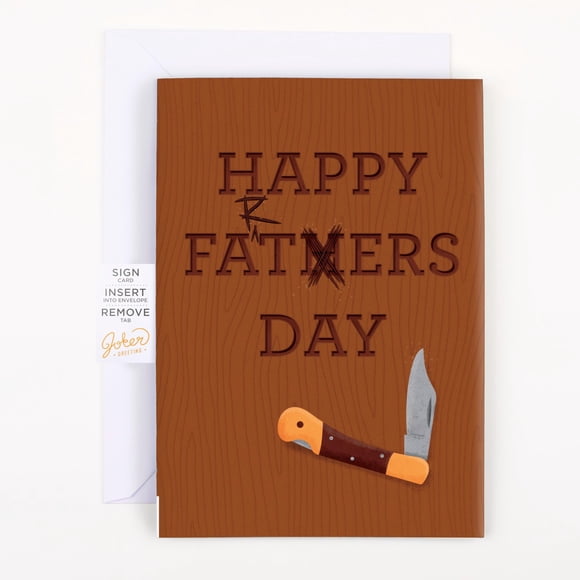 Tarjeta de Felicitación Broma Día del Padre con Sorpresa y Purpurina