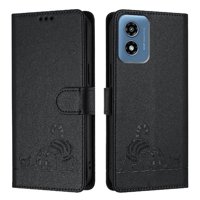 Funda Tipo Cartera Foxdock Para Motorola Moto G 5G 2024 Con Soporte, Ranuras, Rfid, Diseño De Gato